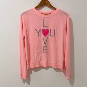 Pink “Love You” Graphic Sweatshirt